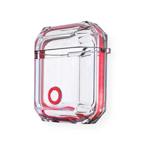Чехол для AirPods 1/2 Shockproof Transparent Red Чехол для AirPods 1/2 Shockproof Transparent Red
